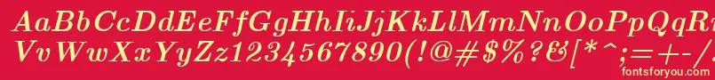 EuclidBoldItalic Font – Yellow Fonts on Red Background