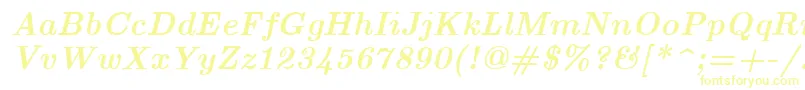 EuclidBoldItalic Font – Yellow Fonts on White Background
