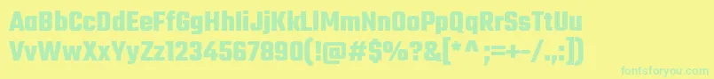 Fonte TekoBold – fontes verdes em um fundo amarelo