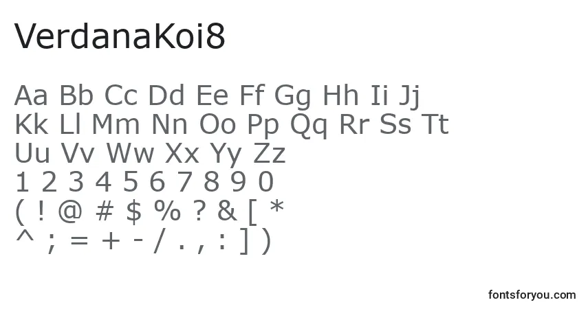 Schriftart VerdanaKoi8 – Alphabet, Zahlen, spezielle Symbole