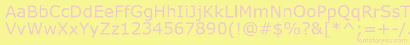 VerdanaKoi8 Font – Pink Fonts on Yellow Background