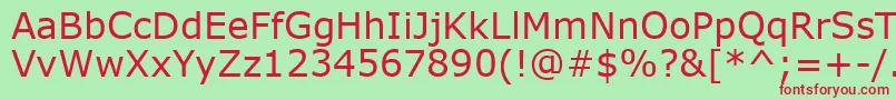 VerdanaKoi8 Font – Red Fonts on Green Background