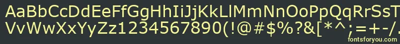 フォントVerdanaKoi8 – 黒い背景に黄色の文字