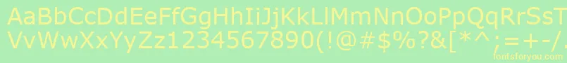 VerdanaKoi8 Font – Yellow Fonts on Green Background