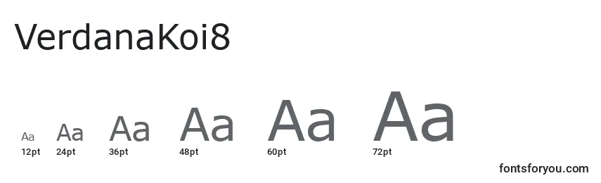 Размеры шрифта VerdanaKoi8