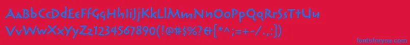 Шрифт ReliqstdSemiboldactive – синие шрифты на красном фоне