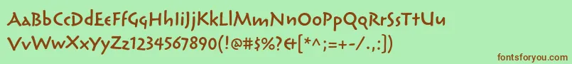 Шрифт ReliqstdSemiboldactive – коричневые шрифты на зелёном фоне