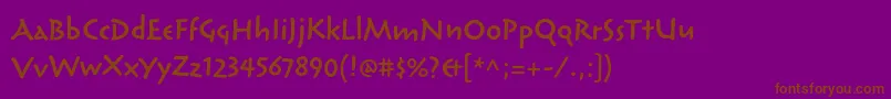 フォントReliqstdSemiboldactive – 紫色の背景に茶色のフォント
