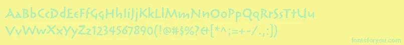 ReliqstdSemiboldactive Font – Green Fonts on Yellow Background