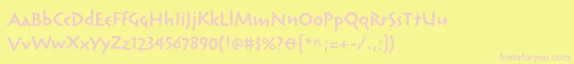ReliqstdSemiboldactive-fontti – vaaleanpunaiset fontit keltaisella taustalla