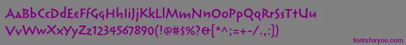 Шрифт ReliqstdSemiboldactive – фиолетовые шрифты на сером фоне