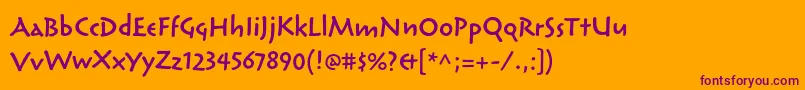 ReliqstdSemiboldactive Font – Purple Fonts on Orange Background