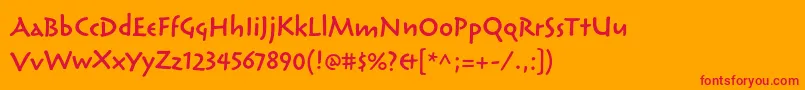ReliqstdSemiboldactive Font – Red Fonts on Orange Background