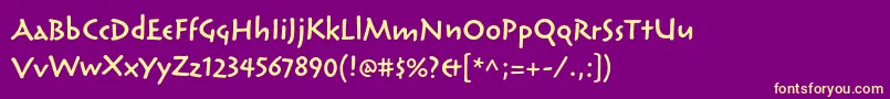 ReliqstdSemiboldactive Font – Yellow Fonts on Purple Background