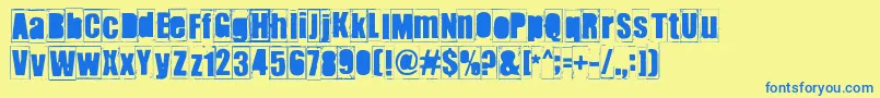Ikhioogla2 Font – Blue Fonts on Yellow Background