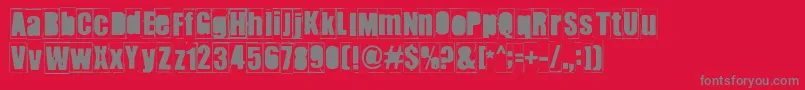 フォントIkhioogla2 – 赤い背景に灰色の文字