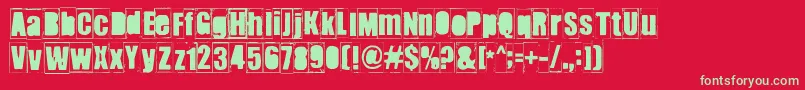 Ikhioogla2 Font – Green Fonts on Red Background