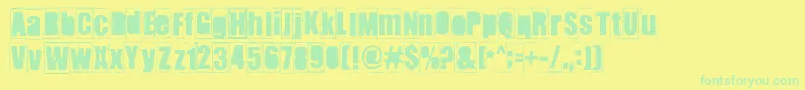 Ikhioogla2 Font – Green Fonts on Yellow Background