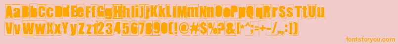 Ikhioogla2-Schriftart – Orangefarbene Schriften auf rosa Hintergrund