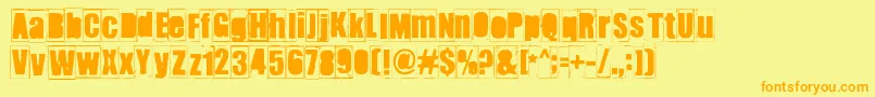 Fonte Ikhioogla2 – fontes laranjas em um fundo amarelo
