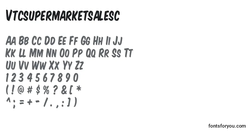 Schriftart Vtcsupermarketsalesc – Alphabet, Zahlen, spezielle Symbole