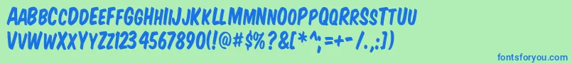 Vtcsupermarketsalesc Font – Blue Fonts on Green Background