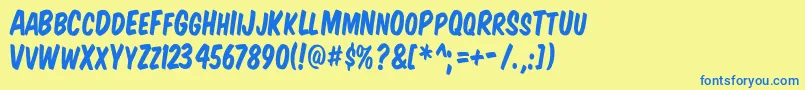 Vtcsupermarketsalesc Font – Blue Fonts on Yellow Background
