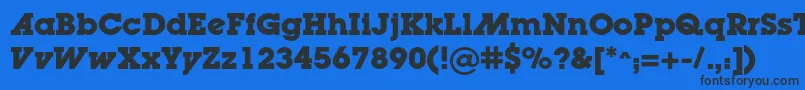 Шрифт LugaadcBold – чёрные шрифты на синем фоне