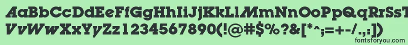フォントLugaadcBold – 緑の背景に黒い文字