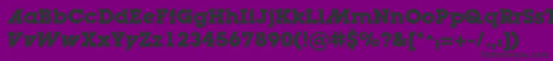 LugaadcBold-fontti – mustat fontit violetilla taustalla