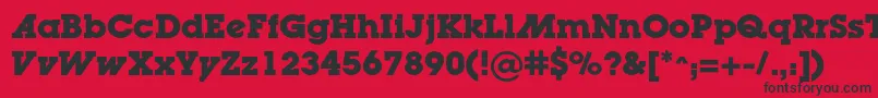 フォントLugaadcBold – 赤い背景に黒い文字