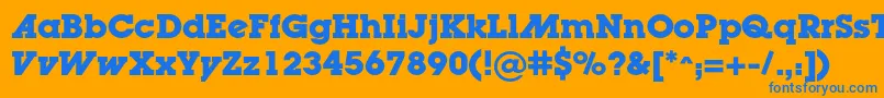 LugaadcBold-fontti – siniset fontit oranssilla taustalla