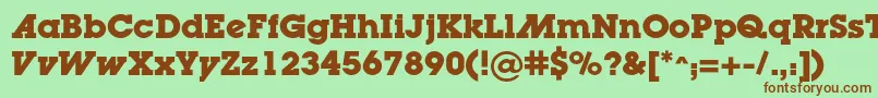 Шрифт LugaadcBold – коричневые шрифты на зелёном фоне