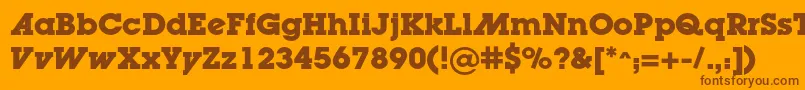 LugaadcBold-fontti – ruskeat fontit oranssilla taustalla
