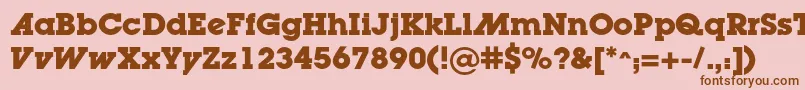 LugaadcBold-fontti – ruskeat fontit vaaleanpunaisella taustalla