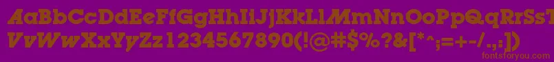 フォントLugaadcBold – 紫色の背景に茶色のフォント