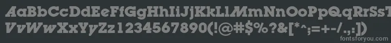 LugaadcBold-fontti – harmaat kirjasimet mustalla taustalla