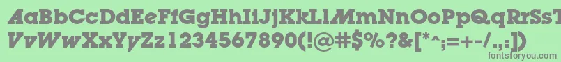 フォントLugaadcBold – 緑の背景に灰色の文字
