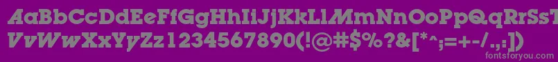 LugaadcBold-fontti – harmaat kirjasimet violetilla taustalla