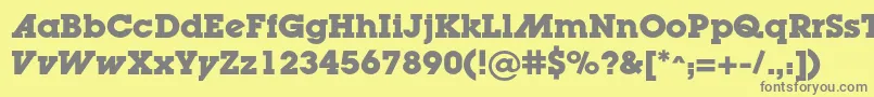 Шрифт LugaadcBold – серые шрифты на жёлтом фоне
