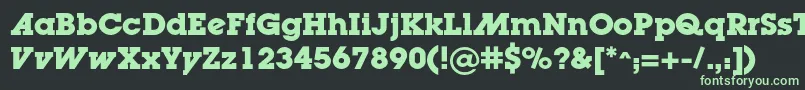 LugaadcBold-fontti – vihreät fontit mustalla taustalla