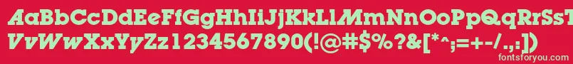 LugaadcBold Font – Green Fonts on Red Background