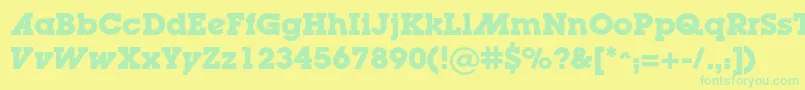 LugaadcBold Font – Green Fonts on Yellow Background