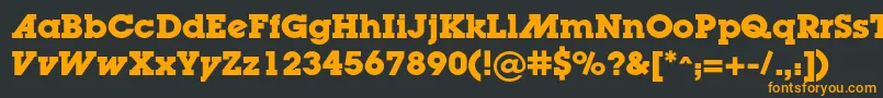 フォントLugaadcBold – 黒い背景にオレンジの文字