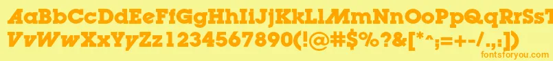 LugaadcBold Font – Orange Fonts on Yellow Background