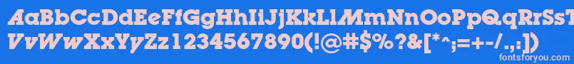 LugaadcBold-fontti – vaaleanpunaiset fontit sinisellä taustalla