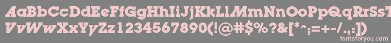 フォントLugaadcBold – 灰色の背景にピンクのフォント