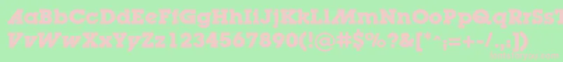 LugaadcBold-fontti – vaaleanpunaiset fontit vihreällä taustalla