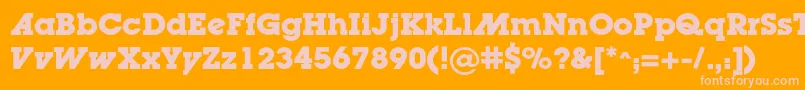 LugaadcBold-fontti – vaaleanpunaiset fontit oranssilla taustalla