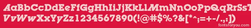 LugaadcBold-fontti – vaaleanpunaiset fontit punaisella taustalla